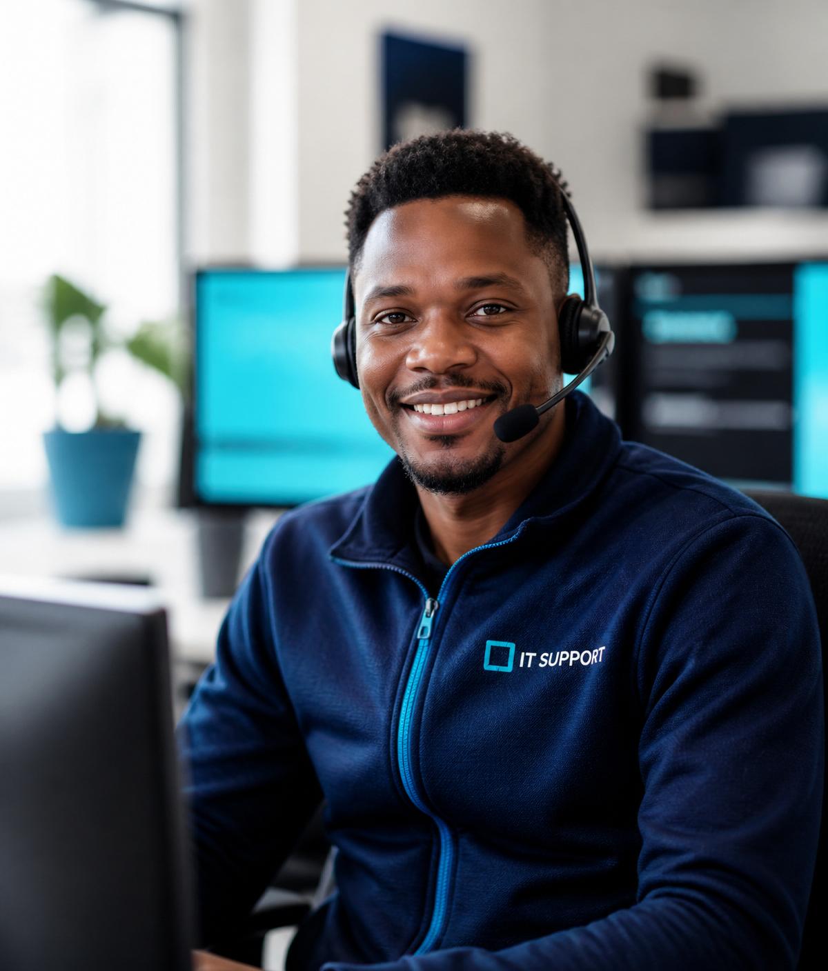 Marveltec IT support engineer on a call helping a South African business client