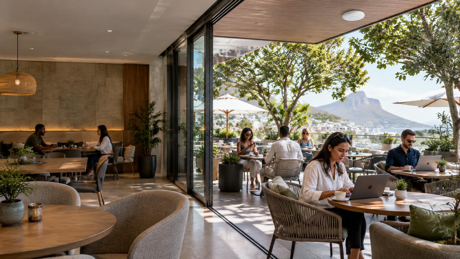 Guests working online at a South African hospitality venue